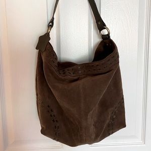 Esprit brown suede shoulder bag